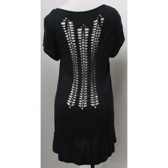 i jeans by Buffalo Dresses & Skirts - Jeans By Buffalo T Shirt Dress Large Goth‎ Distressed Black Biker Ripped Cutout